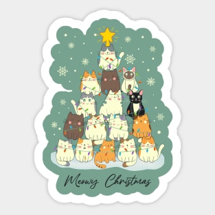 Cat Christmas tree Sticker